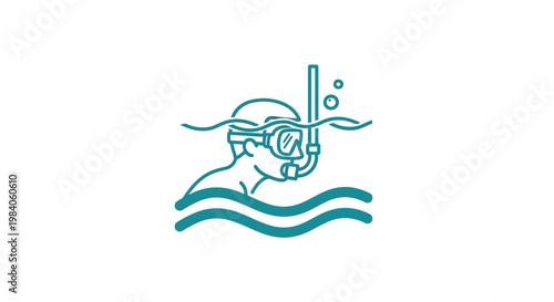 Person Wearing Snorkeling Mask Underwater.