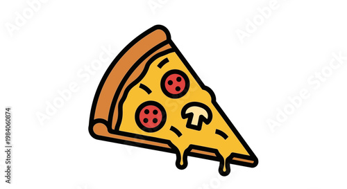 Slice of Pizza with Melted Cheese.