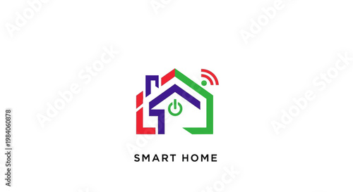 Smart home automation control logo design.