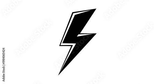 Fotografia Black lightning bolt icon representing electric power and energy.