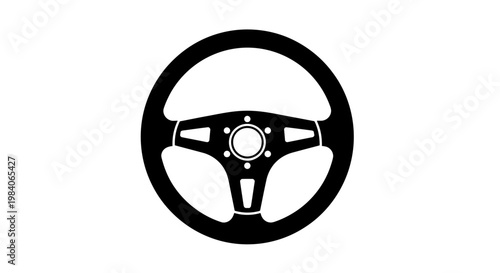 Sport Car Steering Wheel Vector Icon