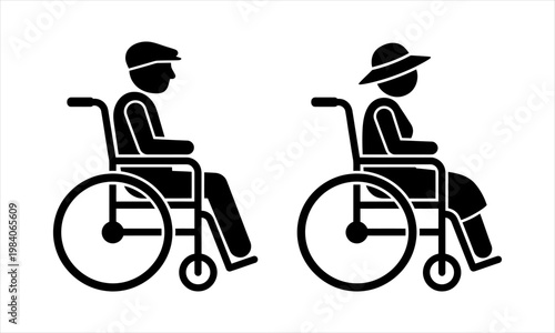 Senior individuals using wheelchairs depicting accessibility and support in daily life