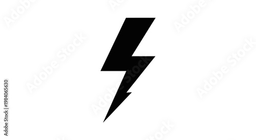 Black lightning bolt symbol on a white background.