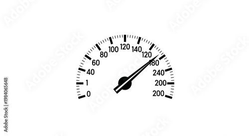 Speedometer dial showing high speed on a white background