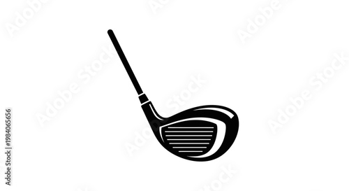 Black silhouette of a golf club on a white background