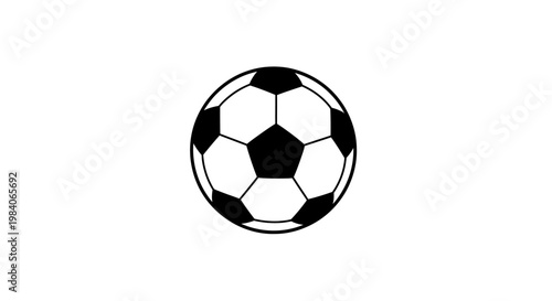 Simple black and white illustration of a soccer ball.