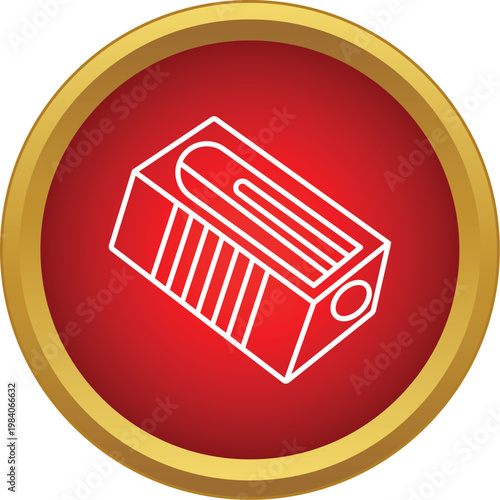 Pencil sharpener outline tool for sharpening pencils, illustrating stationery and school supplies