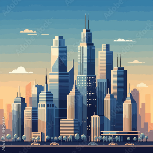 Modern City Skyscrapers Urban Landscape Architecture 1.