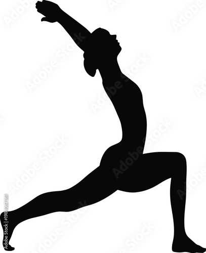 Black silhouette of a person in a lunge pose vector illustration EPS PNG file