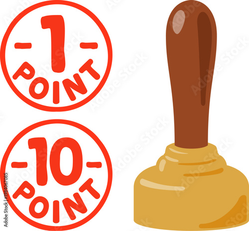 1ポイントと10ポイントのスタンプ