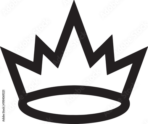 Sovereign king crown outline vector illustration for premium branding.