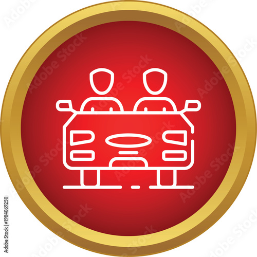 Car with two people for ride sharing, carpooling, or transport service