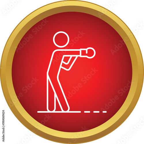 Person wearing boxing gloves landing a punch in a red circle frame