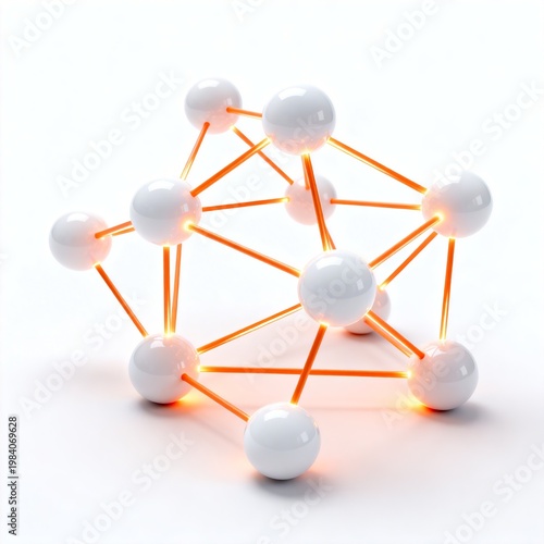 Abstract White Sphere Molecular Structure Model