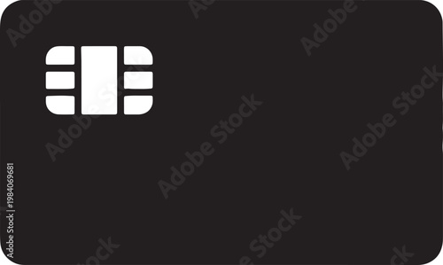 Credit card with chip icon in black on transparent background payment method.