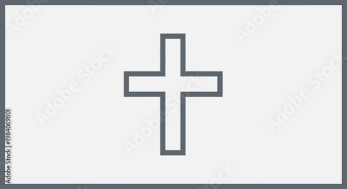 A simple outline of a christian cross on a light background