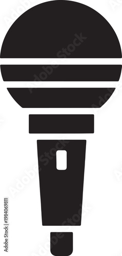 Retro microphone isolated on white background, vintage music icon.