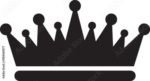 Royal crown silhouette with jewels and points.