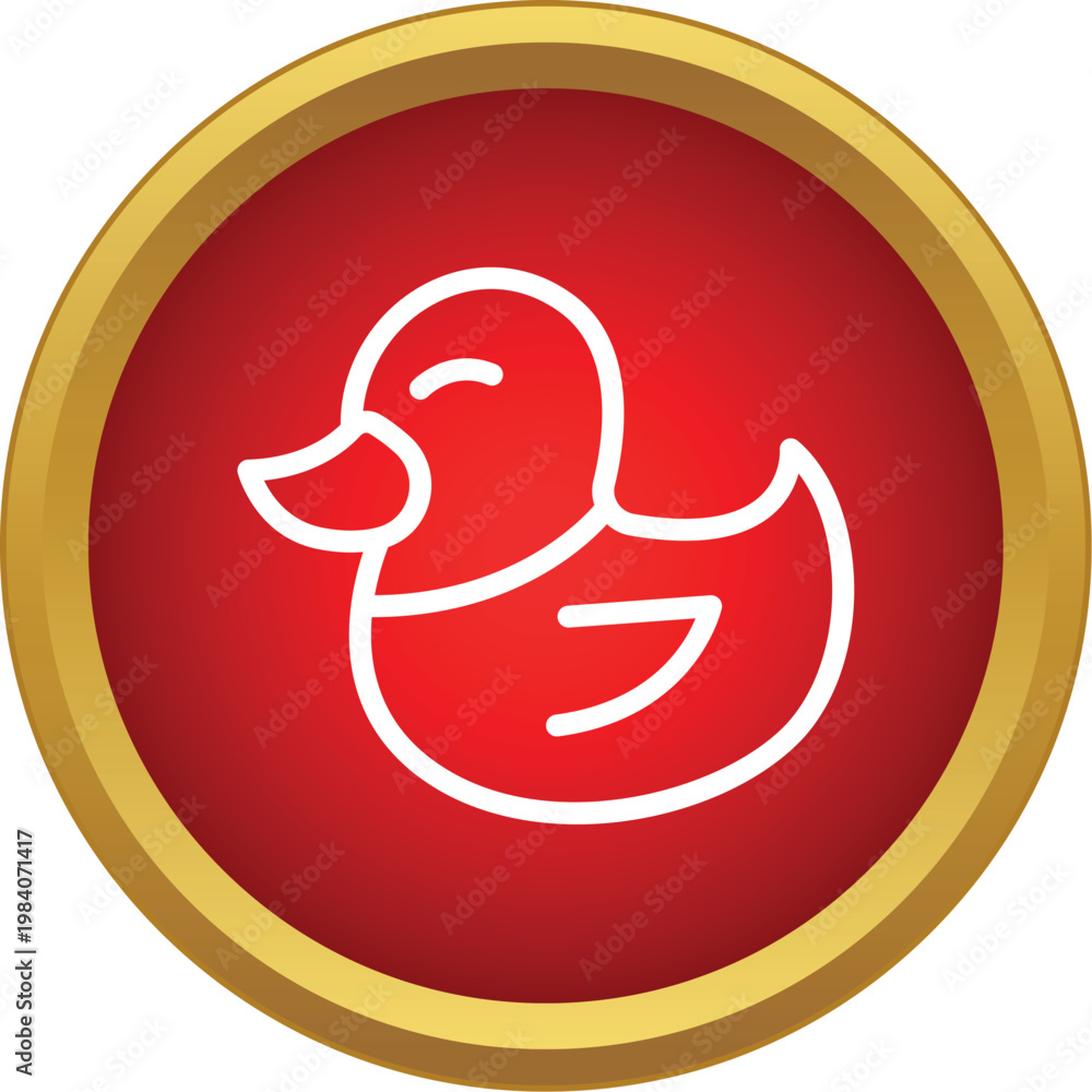 Fototapeta premium Rubber duck icon for baby bath time and child care