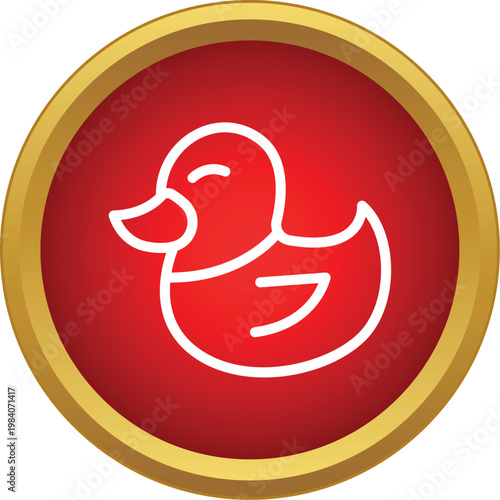 Rubber duck icon for baby bath time and child care