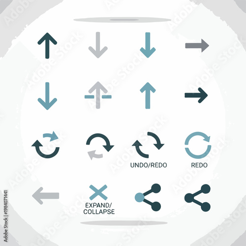 A collection of various colored arrows and symbols