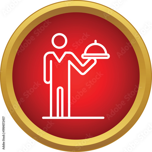 Server holding a covered tray, representing catering and food service