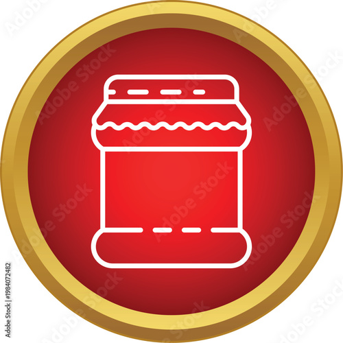 Jam jar icon representing sweet food, preservation, and home cooking