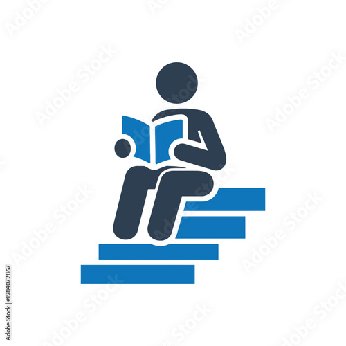 Reading On The Stairs Icon