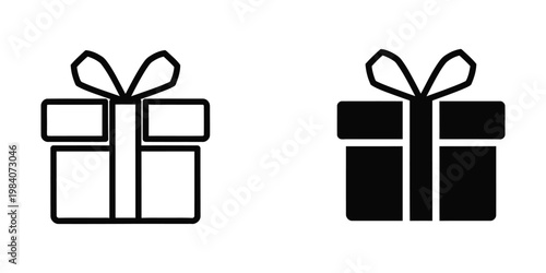 Contrast between a white and black gift box with decorative bows