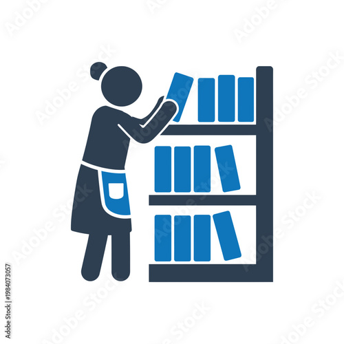 Shelving and Stacking Books Icon