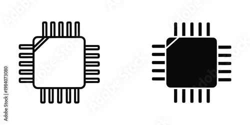 Comparison of a standard integrated circuit chip and a filled-in chip representation