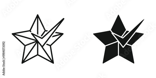 Geometric transformation of a star and its filled version with intersecting lines