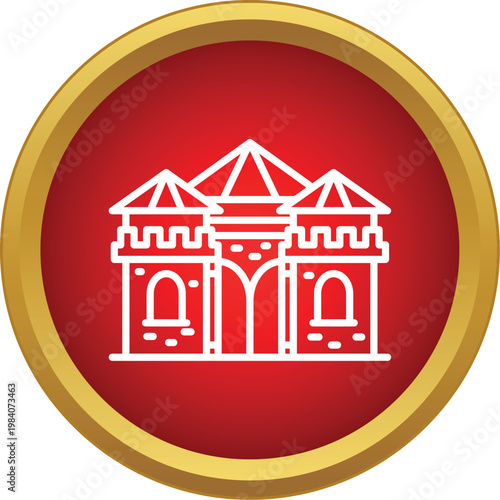 Castle icon representing a fortified building, defense, or historical landmark