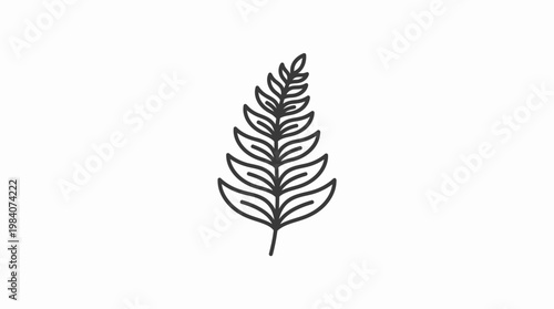 Simple black fern leaf illustration.