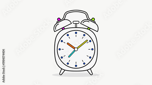 Colorful illustration of an alarm clock.