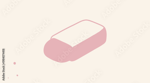 Pink Eraser Stationery Office Supply.