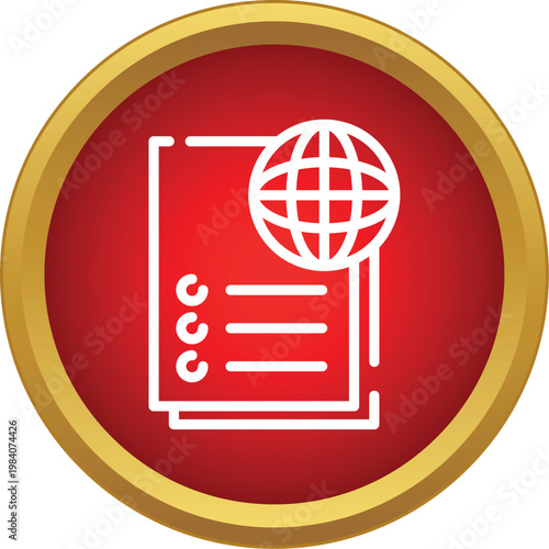 Document with a globe icon representing worldwide information