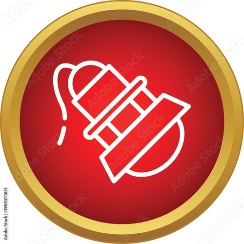 Round icon with a stylized stage spotlight representing performance and event illumination