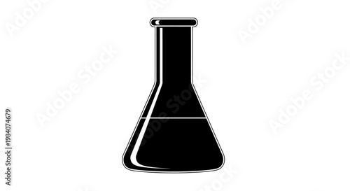 Black Laboratory Erlenmeyer Flask Container.