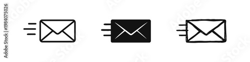Fast Email Delivery and Messaging Icon Set