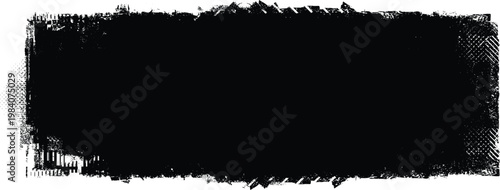 Grunge brush stroke banner with rough edges - abstract paint stroke for typography overlay. Bold brush stroke strip for web header or cover design. Textured element for design template , social media.