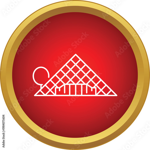 Louvre pyramid icon representing travel and landmark architecture in paris