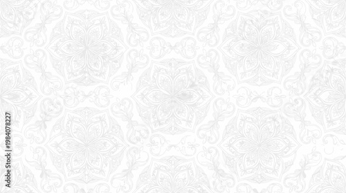 Soft White Textured Background with Subtle Ornamental Pattern for Graphic Design.