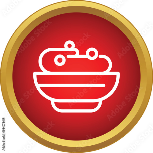 Minimalist line art symbol for food, snacks, and appetizers in a bowl