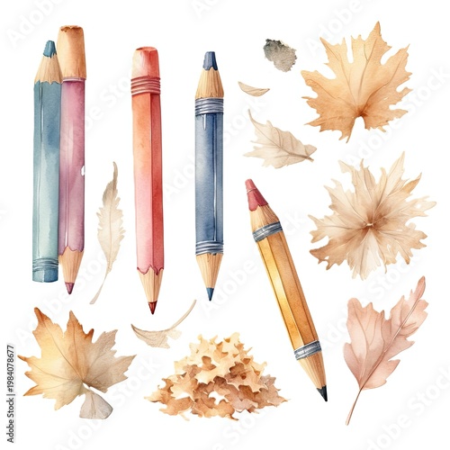 Essential School Pencils: A Versatile Clip Art Collection for Writing and Drawing