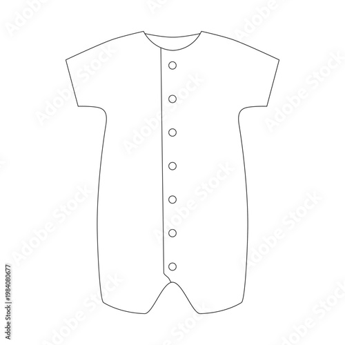 Baby romper icon, infant clothing, simple line illustration