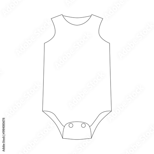 Baby undershirt icon, infant clothing, simple line illustration