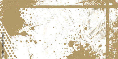 Abstract a grungy, textured background, ideal for adding depth and character to design projects. Featuring splatters, streaks, and a frame element.