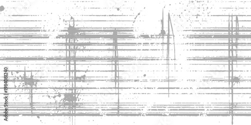 Abstract illustration of grunge and weathered textures, with parallel lines, stains and splatters create a distressed and vintage design, evoking a sense of age and artistic flair.