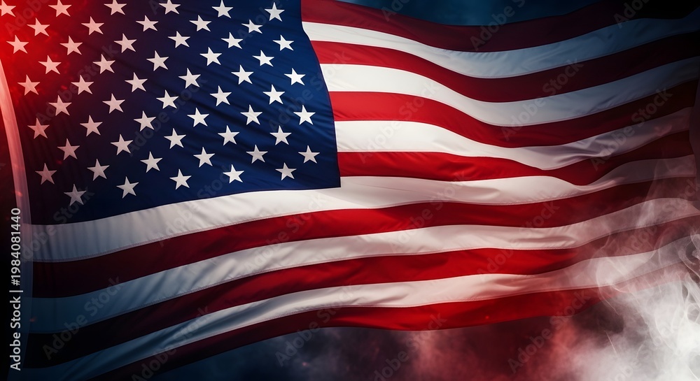Obraz premium Independence day celebration with the american flag waving high